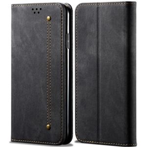 For Huawei Nova 7 SE / P40 Lite 5G Denim Texture Casual Style Horizontal Flip Leather Case with Holder & Card Slots & Wallet(Black)