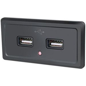 12V24V-route-bus Dual USB opladen ingang autolader (rood licht)
