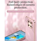 For Huawei Mate 40 XINLI Straight 6D Plating Gold Edge TPU Shockproof Case with Ring Holder(Pink)