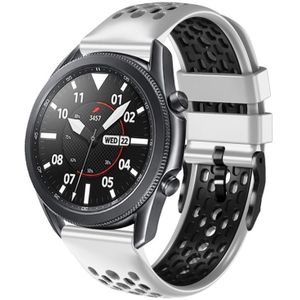 For Huawei Watch GT3 Pro 46mm 22mm Two-Color Breathable Silicone Watch Band(White+Black)