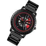 SKMEI 1634 Men Waterproof Watch Fashion Quartz Watch(Black Steel Belt)