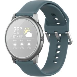 For Xiaomi Haylou Solar LS05 Silicone Solid Color Silver Buckle Strap  Size: 22mm(Rock Green)