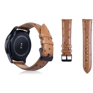 Ostrich Skin Texture Genuine Leather Wrist Watch Band for Samsung Gear S3 22mm(Dark Brown)