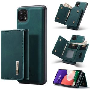 For Samsung Galaxy A22 5G DG.MING M1 Series 3-Fold Multi Card Wallet + Magnetic Back Cover Shockproof Case with Holder Function(Green)