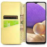 For Samsung Galaxy A32 5G Blooming Mandala Embossed Pattern Magnetic Horizontal Flip Leather Case with Holder & Card Slots & Wallet(Yellow)