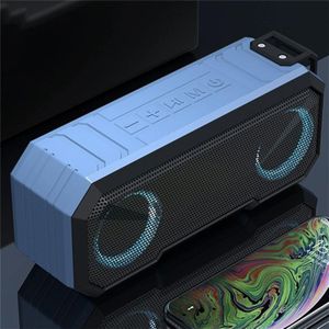 X8 Wireless Bluetooth Speaker IPX7 Waterproof Color Light Subwoofer(Light Blue)