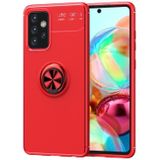 For Samsung Galaxy A72 5G Metal Ring Holder 360 Degree Rotating TPU Case(Red+Red)