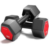 4KG A Pair Red Seal Household Glue Fitness Hexagon Dumbbells
