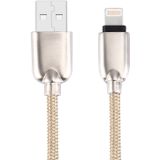 1M geweven stijl metaal hoofd 108 koper Cores 8 pins naar USB-gegevens Sync opladen kabel  voor iPhone X / iPhone 8 & 8 Plus / iPhone 7 & 7 Plus / iPhone 6 & 6s & 6 & 6s Plus / iPad(Gold)