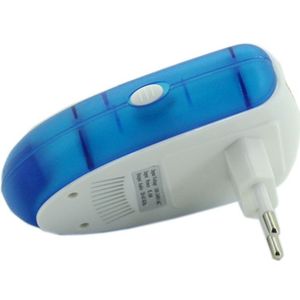 6W Electronic Ultrasonic Electromagnetic Wave Anti Mosquito Rat Insect Pest Repeller with Light  EU Plug  AC 90-240V(Blue)