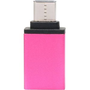 Aluminum Alloy USB-C / Type-C 3.1 Male to USB 3.0 Female Data / Charger Adapter  For Galaxy S8 & S8 + / LG G6 / Huawei P10 & P10 Plus / Xiaomi Mi 6 & Max 2 and other Smartphones(Magenta)