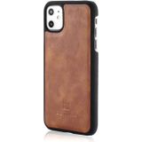 DG.MING Crazy Horse Texture Flip Detachable Magnetic Leather Case with Holder & Card Slots & Wallet for iPhone 11(Brown)