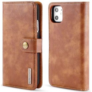 DG.MING Crazy Horse Texture Flip Detachable Magnetic Leather Case with Holder & Card Slots & Wallet for iPhone 11(Brown)