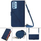 Voor Samsung Galaxy A32 5G / M32 5G Crossbody 3D relif flip lederen telefoonhoes