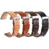 First Layer Retro Cowhide Frosted Bottom Leather Quick Release Ultra-Thin Universal Watch Strap  Size? 24mm(Black)
