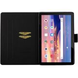 For Huawei MediaPad T5 Flower Pattern Horizontal Flip Leather Case with Card Slots & Holder(Pink Flower)