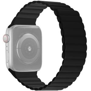 Siliconen magnetische geïntegreerde lange band horlogeband voor Apple Watch Series 7 41mm / 6 & SE & 5 & 4 40mm / 3 & 2 & 1 38mm (natuurlijk zwart)