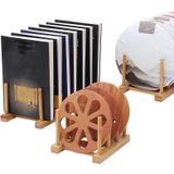 4 PCS Multi-Purpose Bowl Disc Rack Kitchen Drain Rack Bamboo Tableware Storage Rack  Layer (specification): 7 Grid