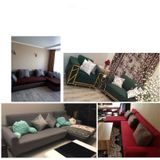 Sofa All-inclusive Universal Set Sofa Full Cover Add One Piece of  Pillow Case  Size:Three Seater(190-230cm)(Dark Green)