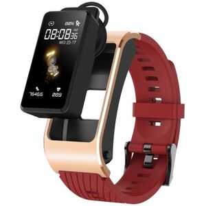 H21 1 14 inch Silicon Band Oortelefoon Afneembaar Smart Watch Ondersteuning Temperatuurmeting / Bluetooth Bellen / Spraakbesturing (Rood)