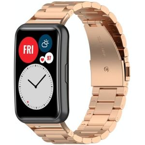 Voor Huawei Watch Fit Special Edition drie soorten roestvrijstalen horlogeband (rosé goud)