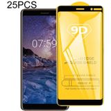 25 stuks 9D volledige lijm volledig scherm gehard glas film voor Nokia X71