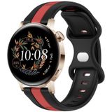 Voor Huawei Watch GT3 42 mm 20 mm vlindergesp tweekleurige siliconen horlogeband (zwart + rood)