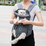 Doglemi Pet Outing Backpack Dog Shoulder Chest Bag Breathable Mesh Dog Cat Bag  Size:L(Gray)