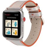 Fashion Laser Series Genuine Leather Wrist Watch Band for Apple Watch Series 3 & 2 & 1 42mm (Orange)