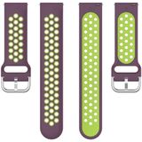 For Fitbit Versa 2 / Versa / Versa Lite 23mm Clasp Two Color Sport Wrist Strap Watchband(Purple + Green)