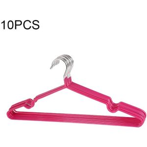 10 PCS Household Stainless Steel PVC Coating Anti-skid Traceless Clothes Drying Rack (Rose Red)