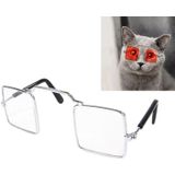 4 PCS Pet Jewelry Cat Photo Funny Props Personality Glasses(Transparent White)