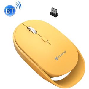 XUNSVFOX XYH60 1600 DPI 6-keys Charge Mute Wireless Mice  Colour: 2.4G+Bluetooth Yellow