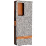 For Samsung Galaxy Note20 Ultra Color Matching Denim Texture Horizontal Flip Leather Case with Holder & Card Slots & Wallet & Lanyard(Grey)
