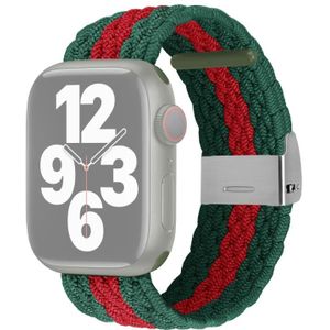 Verticale textuur gevlochten horlogeband voor Apple Watch Series 7 45mm / 6 & SE & 5 & 4 44mm / 3 & 2 & 1 42mm (groen rood)