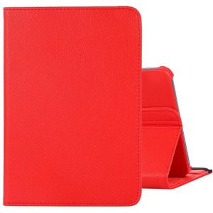 For 10 inch Tablet 360 Degree Rotation Litchi Texture Flip Leather Tablet Case(Red)