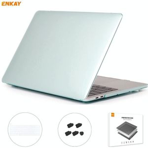 ENKAY 3 in 1 Crystal Laptop Protective Case + US Version TPU Keyboard Film + Anti-dust Plugs Set for MacBook Pro 16 inch A2141 (with Touch Bar)(Green)