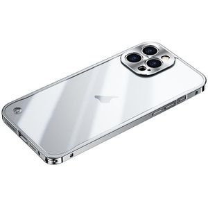 Voor iPhone 15 Pro Max metalen frame mat PC schokbestendig telefoonhoesje