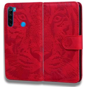 For Xiaomi Redmi Note 8T Tiger Embossing Pattern Horizontal Flip Leather Case with Holder & Card Slots & Wallet(Red)