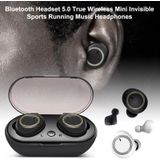 TWS-A1 Bluetooth Headset 5.0 True Wireless Mini Invisible Sports Running Music Earphones With Charging Box Mic(Black)