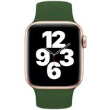 Voor Apple Watch Series 7 45 mm / 6 & SE & 5 & 4 44mm / 3 & 2 & 1 42mm Solid Color Elastische Siliconen Vervanging Polsriem Horlogeband  Afmeting: S 130mm (Alfalfa Grass)