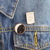 2 PCS Cartoon Constellation Moon Bottle Brooch White Black Enamel Pins Button Coat Jacket Collar Pin Badge(bottle)