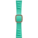 Modern Style Silicone Replacement Strap Watchband For Apple Watch Series 6 & SE & 5 & 4 44mm / 3 & 2 & 1 42mm  Style:Rose Gold Buckle(Mint Green)