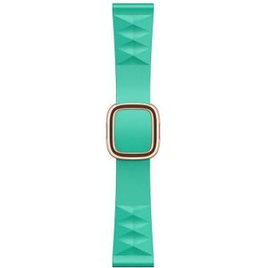 Modern Style Silicone Replacement Strap Watchband For Apple Watch Series 6 & SE & 5 & 4 44mm / 3 & 2 & 1 42mm Style:Rose Gold Buckle(Mint Green)