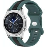 Voor Samsung Gear S3 Classic 22 mm vlindergesp tweekleurige siliconen horlogeband (groen + zwart)