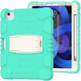 3-Layer Protection Screen Frame + PC + Silicone Shockproof Combination Case with Holder For iPad Air 4 10.9 inch 2020(Mint Green)