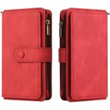 For Motorola Moto G100 Skin Feel PU + TPU Horizontal Flip Leather Case With Holder & 15 Cards Slot & Wallet & Zipper Pocket & Lanyard(Red)