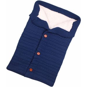 Warm Soft Cotton Knitting Envelope Newborn Baby Sleeping Bag(Dark Blue)