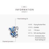 S925 Sterling Silver Flying Butterflies Beads DIY Bracelet Necklace Accessories