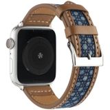 Canvas lederen horlogeband voor Apple Watch Series 7 41mm / 6 & SE & 5 & 4 40mm / 3 & 2 & 1 38mm